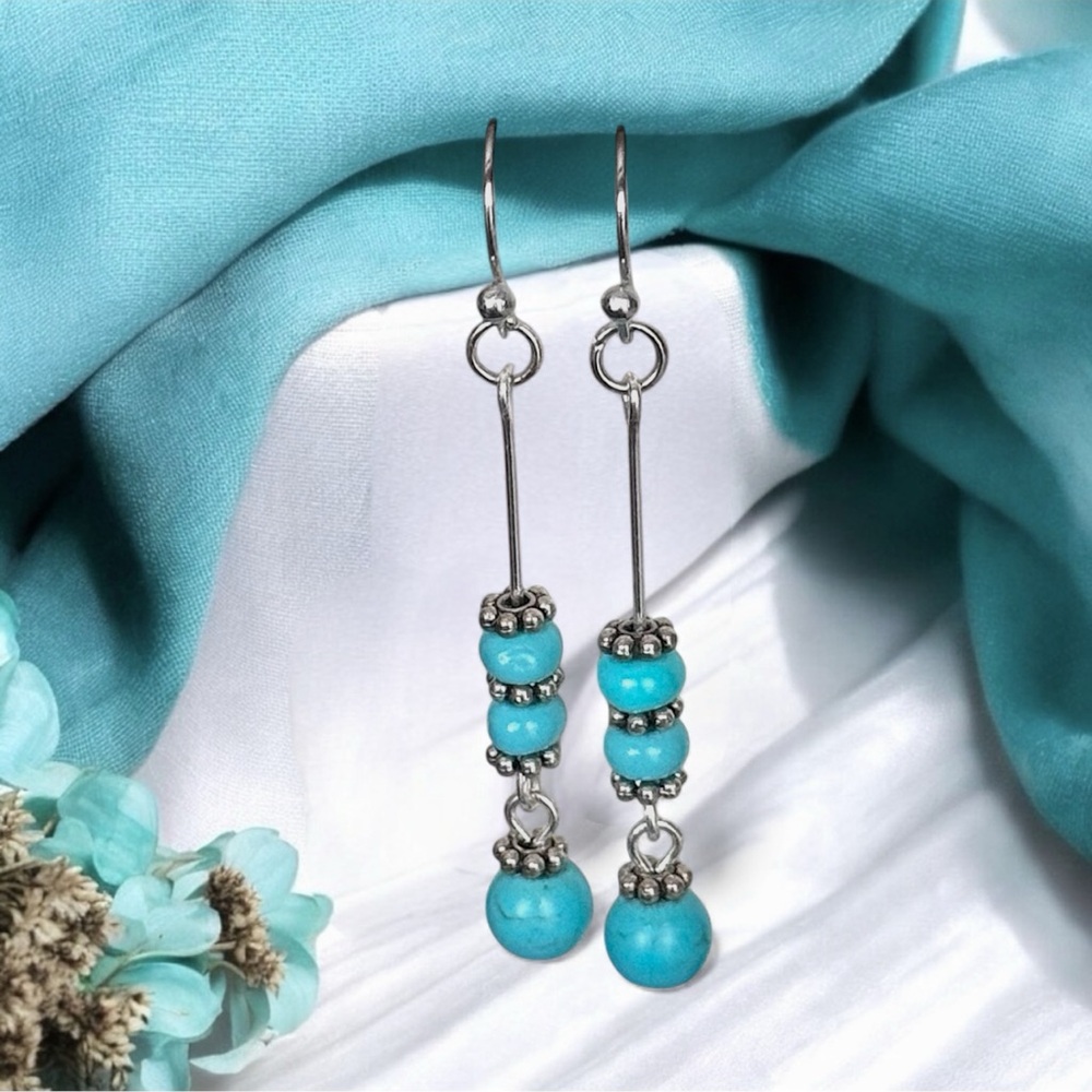 5 For $25💫Long Santa Fe Boho Turquoise Dangles